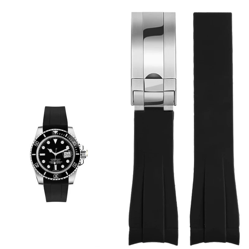 Luxury Watch Expensive - حزام ساعة سيليكون أصلي لرولكس 20