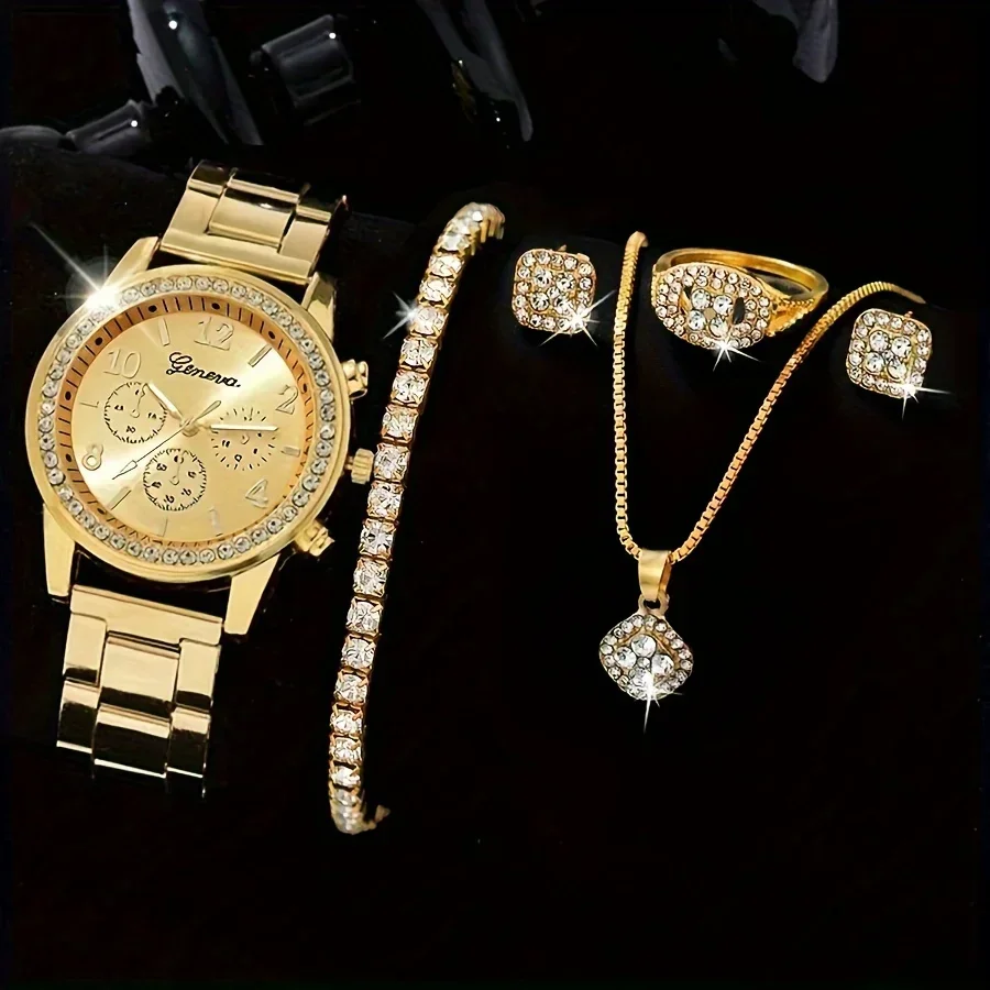 Luxury Watch Gift For Her - ساعة كوارتز فاخرة مرصعة بالأحجار الكريمة،