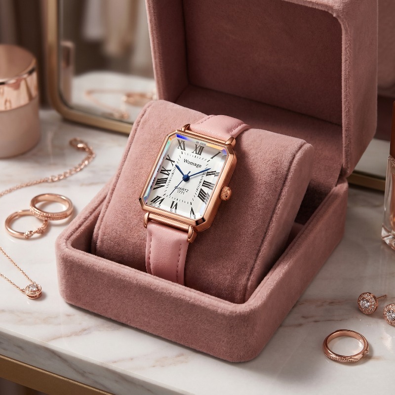 Luxury Watch Index - ساعات كوارتز مستطيلة الشكل للنساء من