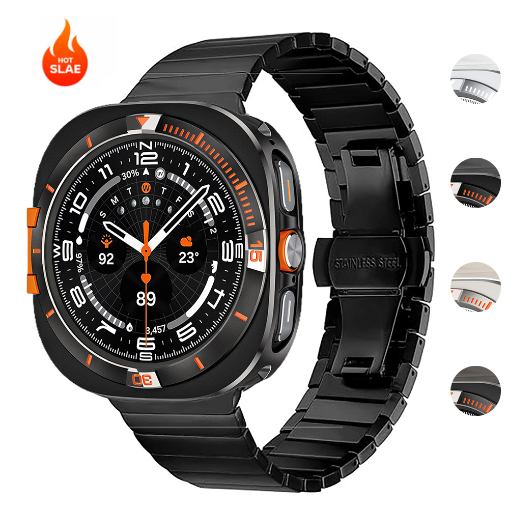 Luxury Watch Galaxy - سوار من الفولاذ المقاوم للصدأ وغطاء