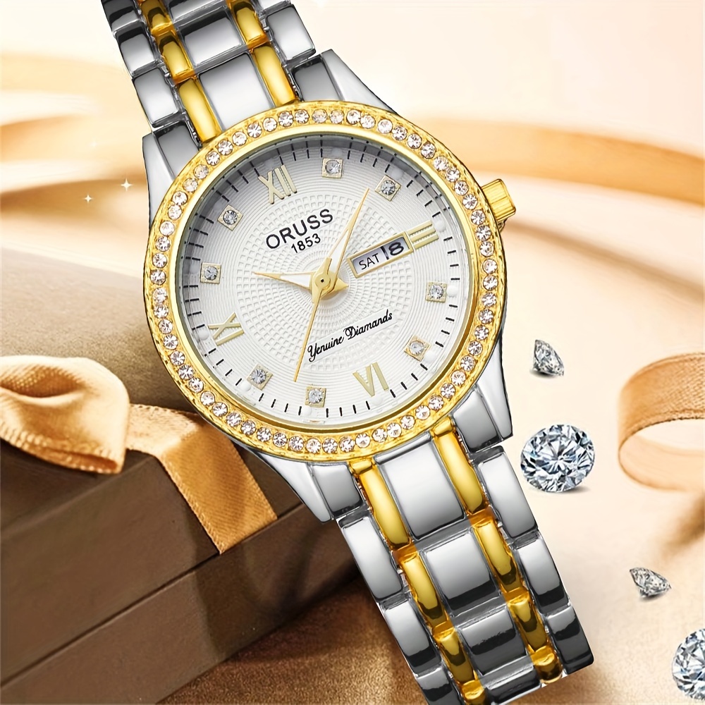 Luxury Watch White - غرفة ساعة ذهبية نسائية لهدايا عيد