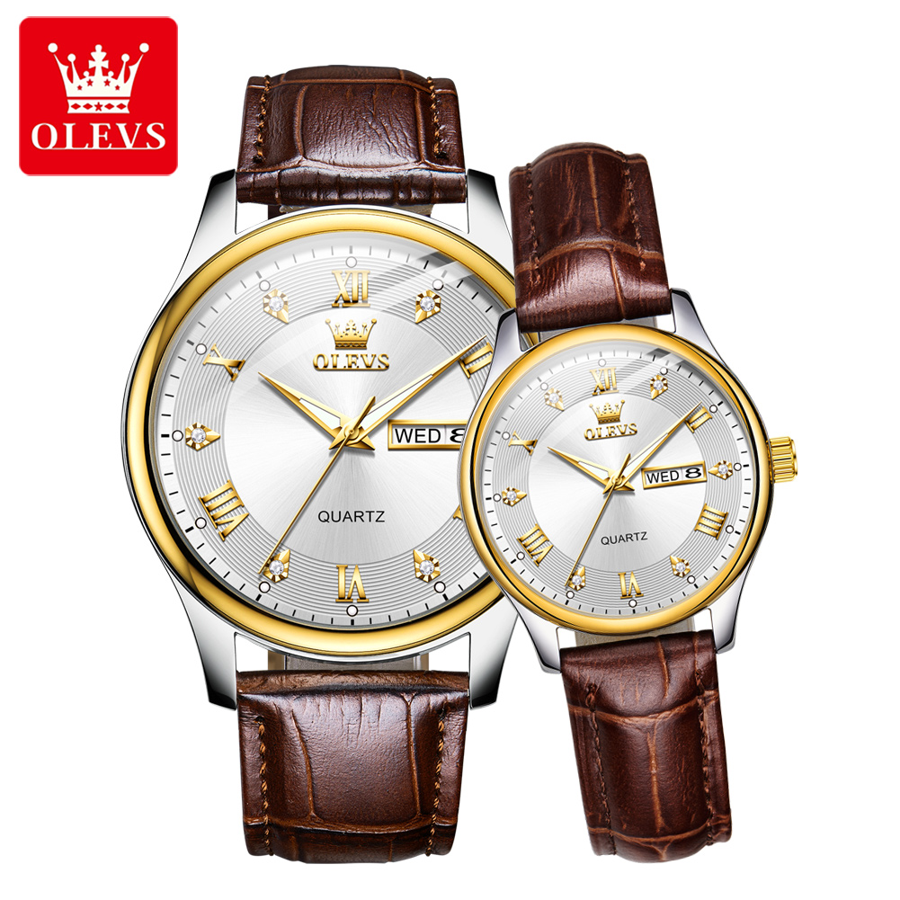 Luxury Watch Gift For Her - ساعة OLEVS للأزواج ماركة فاخرة مقاومة