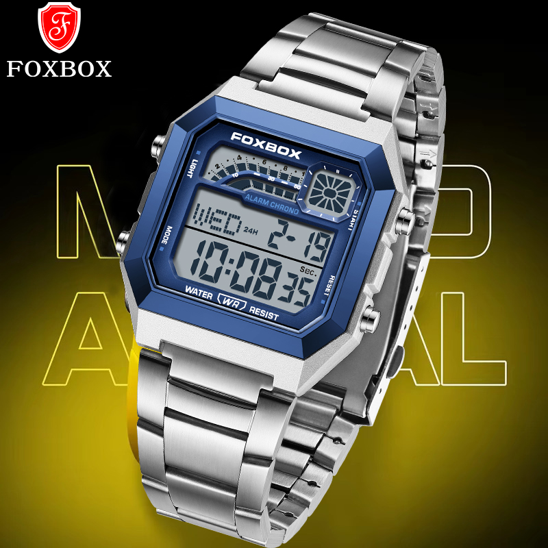 Luxury Watch Square - ساعة رجالية رقمية فاخرة من FOXBOX،