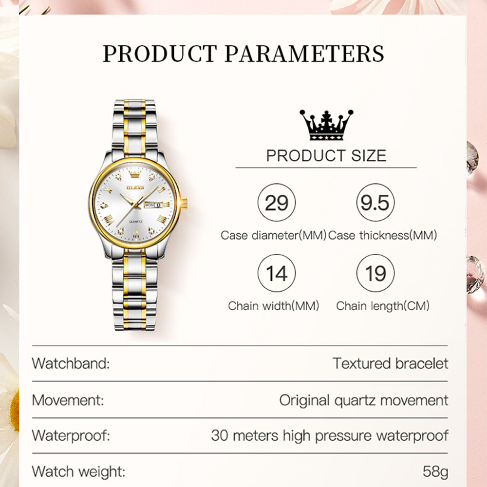 ساعة أوليف كوارتز نسائية مقاوم - مراجعة Luxury Watch Index وسعره