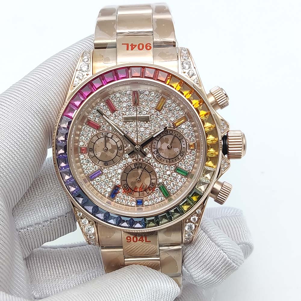 40 مللي متر الملونة الماس جوهر - مراجعة Chronograph Flyback Watch وسعره