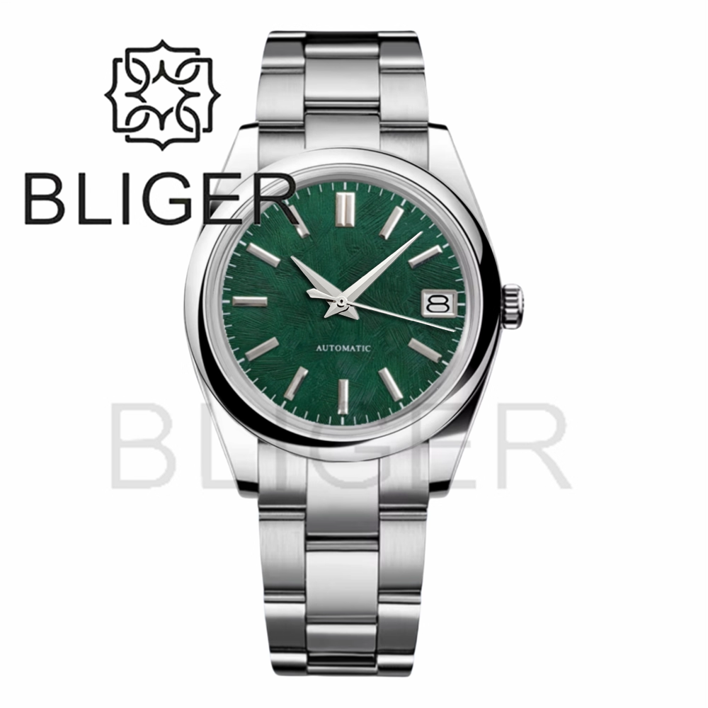 BLIGER 36mm39mm شعار مخصص الأخ - مراجعة Luxury Watch With Green Dial وسعره