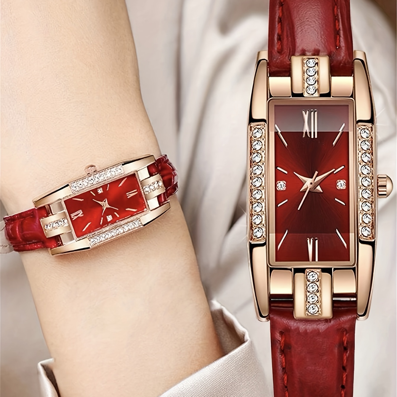 ساعة نسائية مستطيلة الشكل بمؤش - مراجعة Luxury Watch Gift For Her وسعره