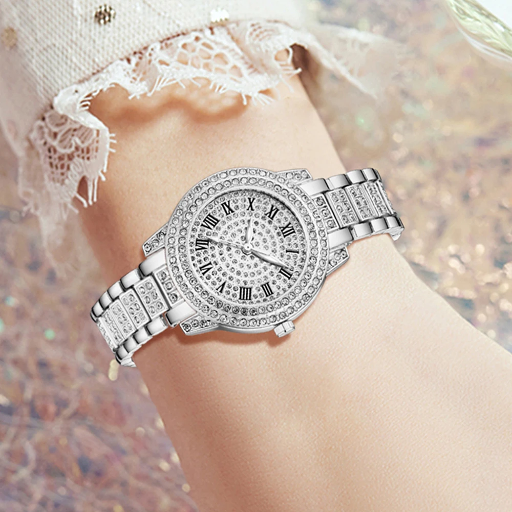 مجموعة من 3 قطع: ساعة نسائية ب - مراجعة Luxury Watch Gift For Her وسعره