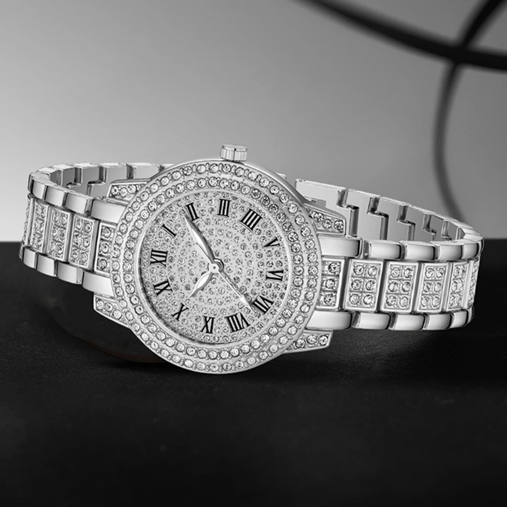 مجموعة من 3 قطع: ساعة نسائية ب - مراجعة Luxury Watch Gift For Her وسعره