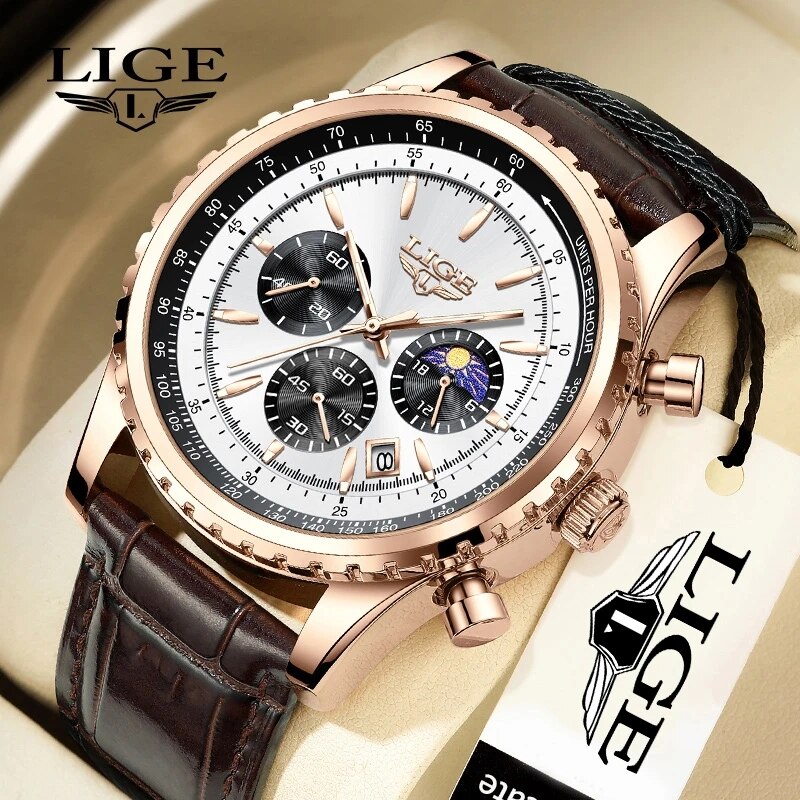 من LIGE جديد للرجال من أفضل ال - مراجعة Luxury Watch Low Price وسعره