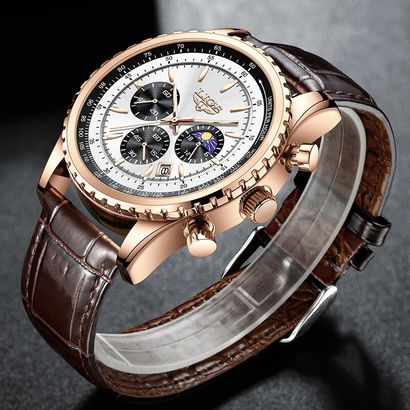 من LIGE جديد للرجال من أفضل ال - مراجعة Luxury Watch Low Price وسعره