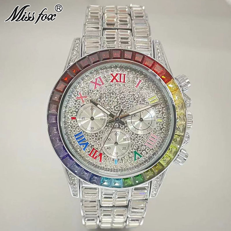 MISSFOX الفاخرة مثلج ساعة للرج - مراجعة Luxury Watch Wallpaper وسعره