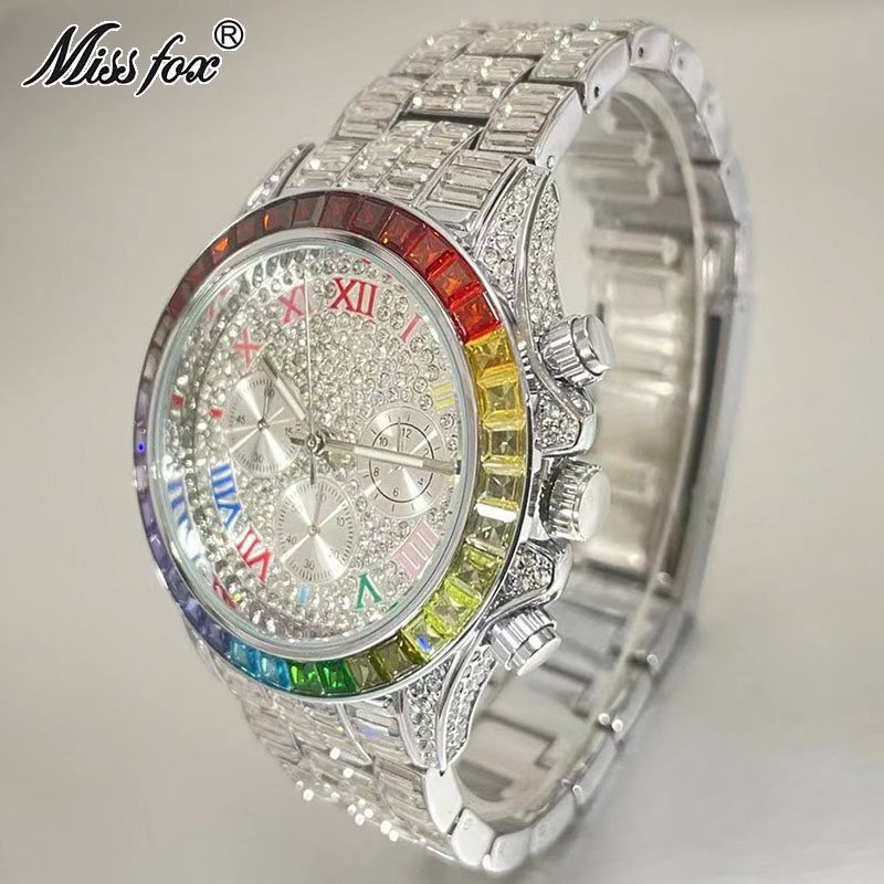 MISSFOX الفاخرة مثلج ساعة للرج - مراجعة Luxury Watch Wallpaper وسعره