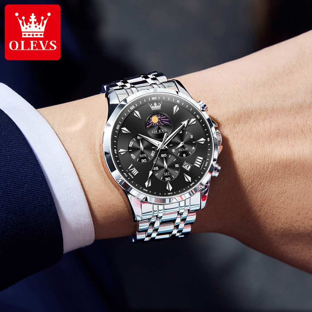 ساعة رجالية من ماركة OLEVS 365 - مراجعة Luxury Watch Wallpaper وسعره
