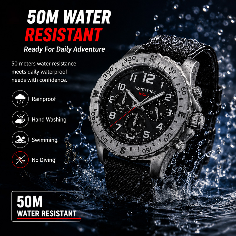 ساعة نورث إيدج ماك 2 للرجال تع - مراجعة Chronograph Flyback Watch وسعره
