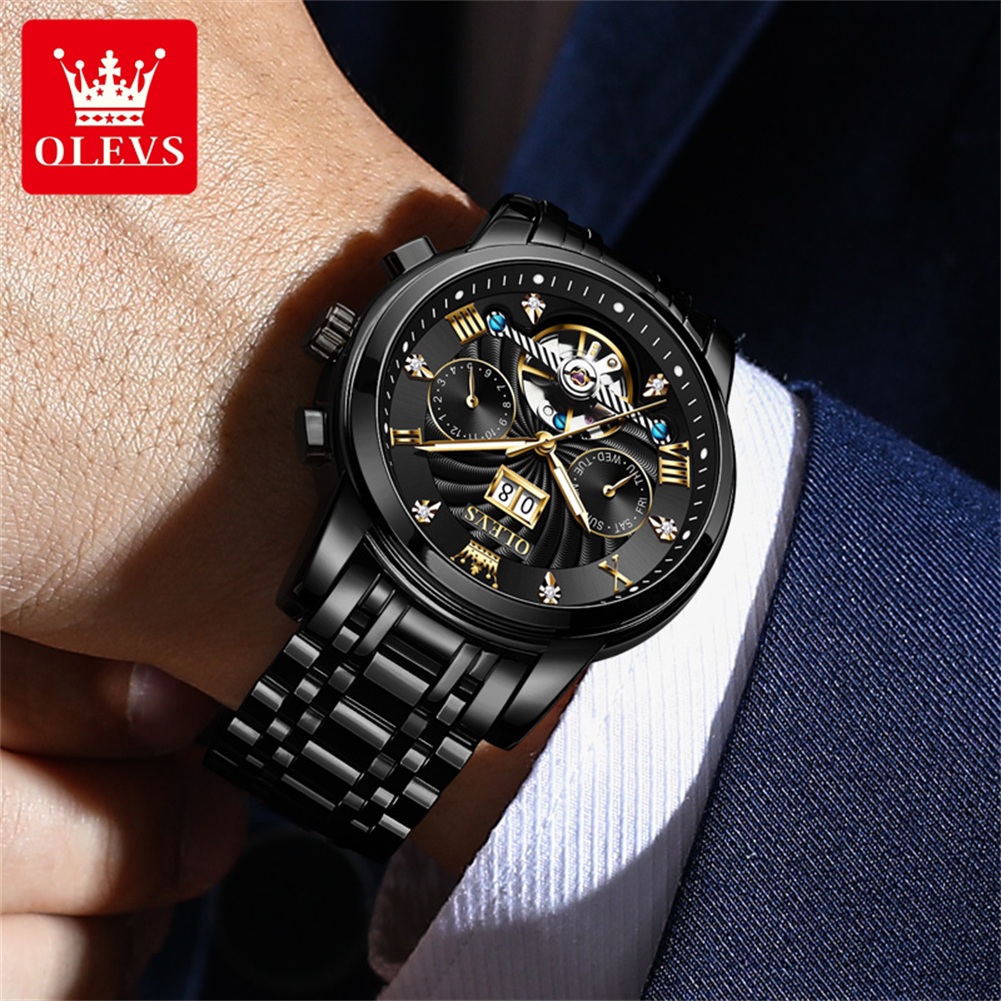 ساعات OLEVS الكلاسيكية للرجال  - مراجعة Chronograph Flyback Watch وسعره