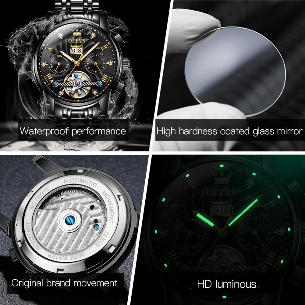 ساعات OLEVS الكلاسيكية للرجال  - مراجعة Chronograph Flyback Watch وسعره