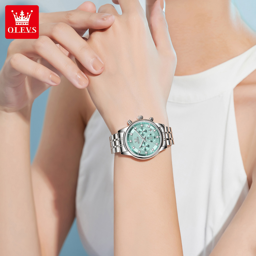 OLEVS ساعات نسائية موضة السيدا - مراجعة Luxury Watch With Green Dial وسعره