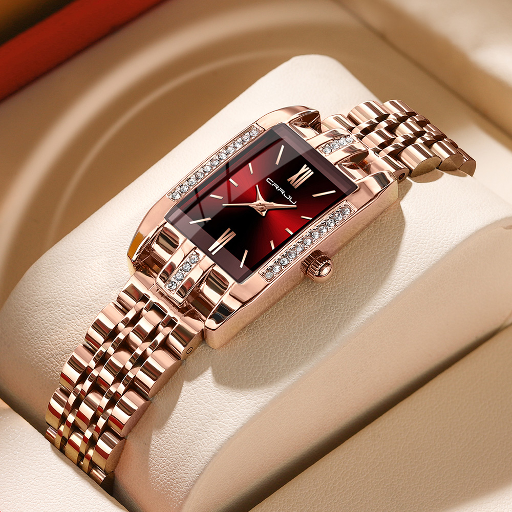 CRRJU ساعة مربعة فاخرة للمرأة  - مراجعة Luxury Watch Square وسعره