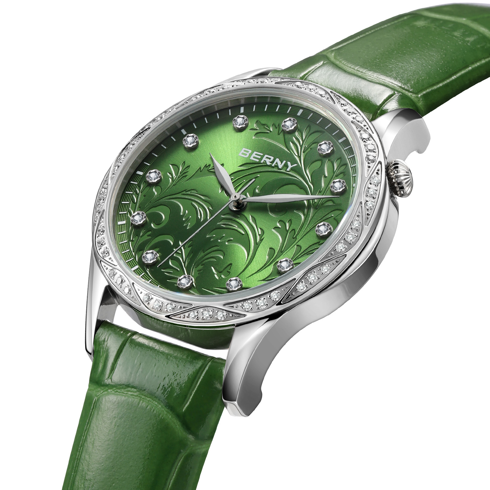 ساعة كوارتز نسائية من BERNY، م - مراجعة Luxury Watch With Green Dial وسعره